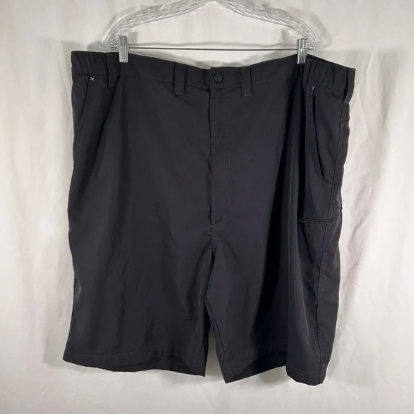 Wrangler Cargo Shorts Men's 48 Black Zip Pockets Button Zip Lightweight - Picture 1 of 10